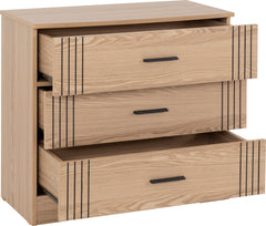 Tessa 3 Drawer Chest Natural Oak Effect