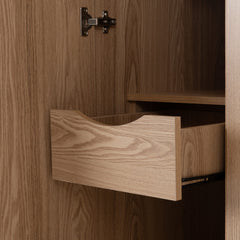 Tessa 4 Door Mirrored Wardrobe Natural Oak Effect
