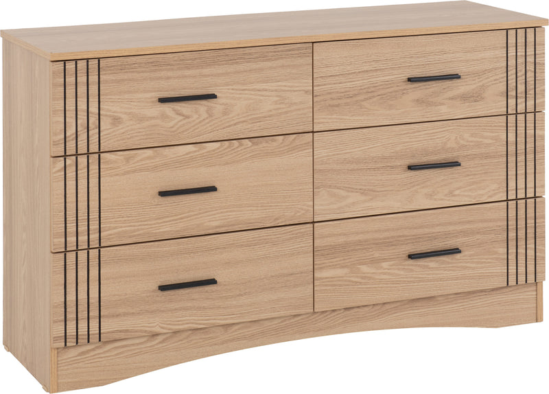 Tessa 6 Drawer Chest Natural Oak Effect