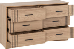 Tessa 6 Drawer Chest Natural Oak Effect