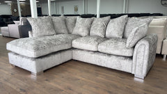 Chiswick Fabric Left/Right Hand Pillow Back Corner Sofa and Footstool