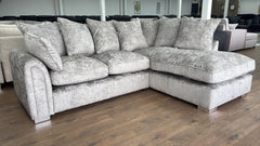Chiswick Fabric Left/Right Hand Pillow Back Corner Sofa and Footstool