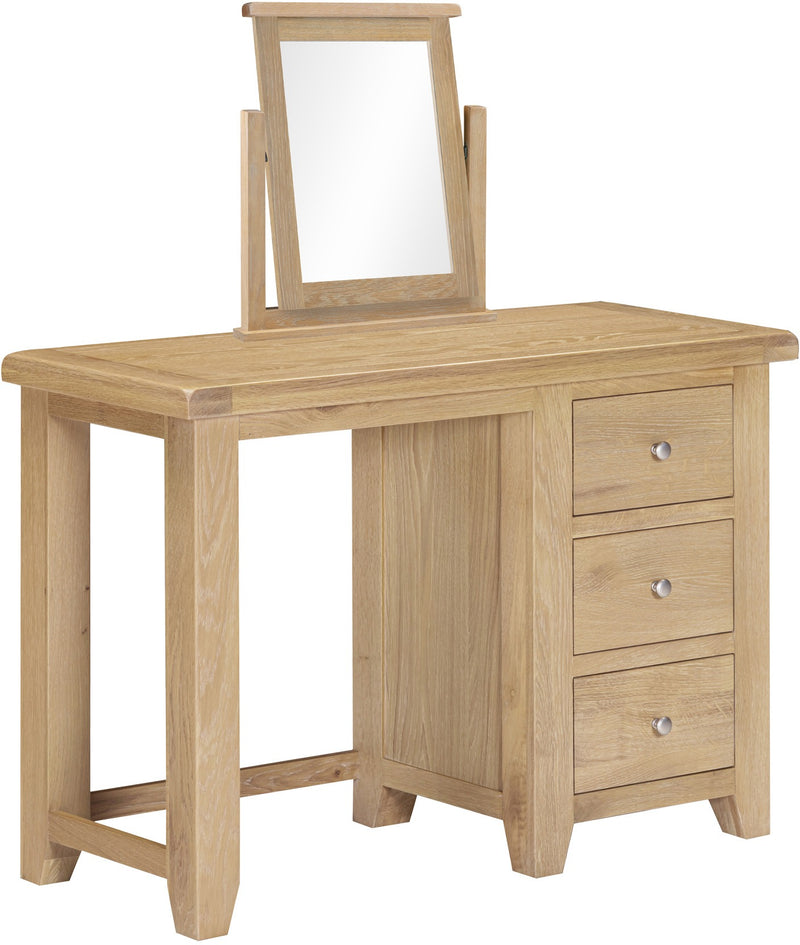 Windsor 3 Drawer Dressing Table & Mirror Natural Oak