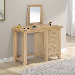 Windsor 3 Drawer Dressing Table & Mirror Natural Oak