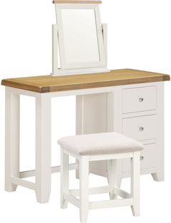 Windsor 3 Drawer Dressing Table Set Natural Oak/Oat Fabric