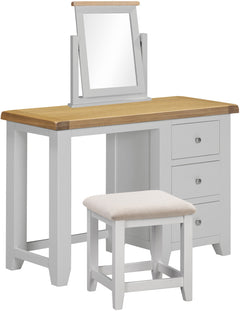Windsor 3 Drawer Dressing Table Set Natural Oak/Oat Fabric