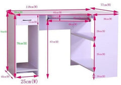 Alex White Corner Desk with Drawer and Shelves