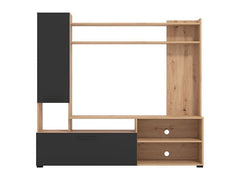 Algarve Artisan Oak Effect And Black TV Entertainment Unit