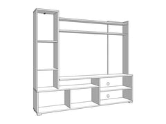 Algarve Artisan Oak Effect And Black TV Entertainment Unit