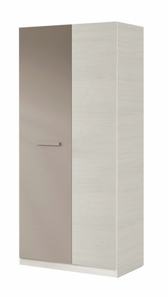Almiron White & Grey Ash 2 Door Wardrobe