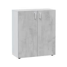 Alonso 2 Door Grey And White Wide Universal Wall Storage Cupboard