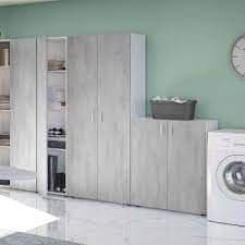 Alonso 2 Door Grey And White Wide Universal Wall Storage Cupboard