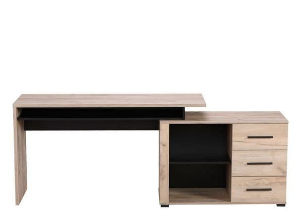 Amag Oak And Black Corner Desk