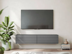 Amarentis Graphite Grey Wall Mounted Floating Wide Large TV Unit