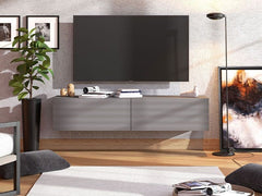 Amarentis Graphite Grey Wall Mounted Floating Wide Large TV Unit