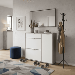 Arco Grey and White Shoe Cabinet