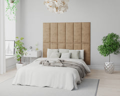Aspire EasyMount Wall Mounted Upholstered Panels - Modular DIY Headboard - Firenza Velour - Champagne