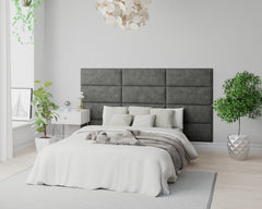 Aspire EasyMount Wall Mounted Upholstered Panels - Modular DIY Headboard - Kimiyo Linen - Granite