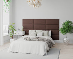Aspire EasyMount Wall Mounted Upholstered Panels - Modular DIY Headboard - Yorkshire Knit - Chocolate
