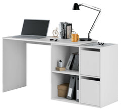 Athena White Reversible Desk with Storage