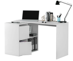 Athena White Reversible Desk with Storage