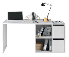 Athena White Reversible Desk with Storage