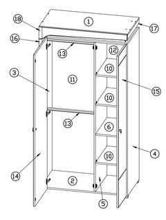 Athens Grey And White Gloss 2 Door Wardrobe With LED Lights