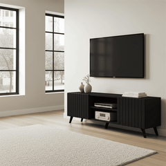 Atlantis Matte Black Large TV Cabinet