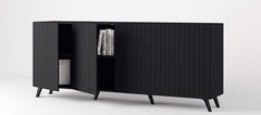 Atlantis Matte Black Wide 4 Door Sideboard