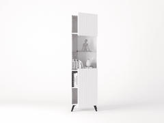 Atlantis Matte White Tall Display Cabinet