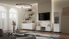 Atlantis Matte White Tall Display Cabinet