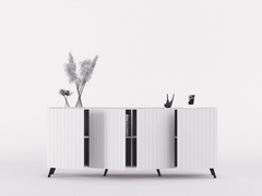 Atlantis Matte White Wide 4 Door Sideboard