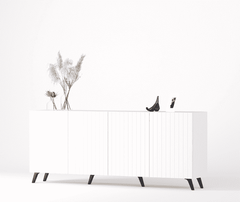 Atlantis Matte White Wide 4 Door Sideboard