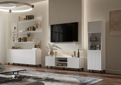 Atlantis Matte White Wide 4 Door Sideboard