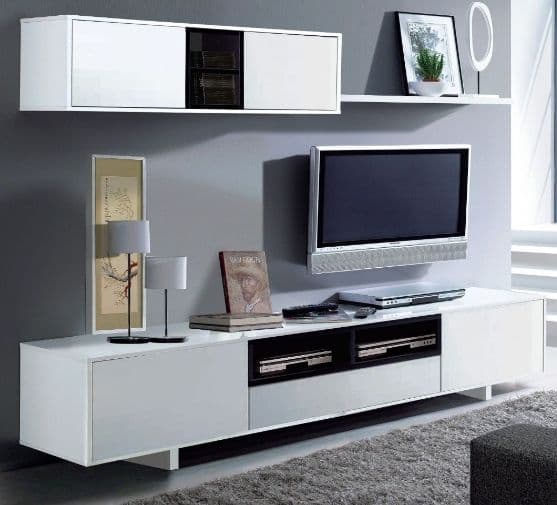 Belas White Gloss TV Complete Wall Cabinet