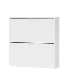 Brilo Matt White 2 Drawer Shoe Cabinet