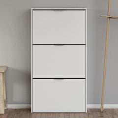 Brilo Matt White 3 Drawer Shoe Cabinet