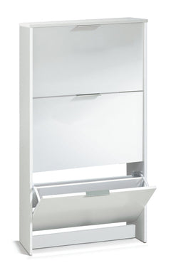 Brilo Matt White 3 Drawer Shoe Cabinet