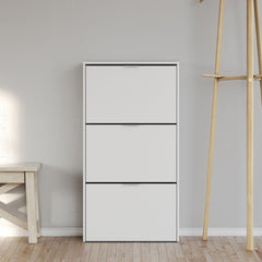 Brilo Matt White 3 Drawer Shoe Cabinet