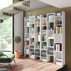 Cadiz White Gloss Triple Bookcase