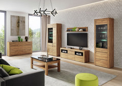Camar Large Oak Effect 2 Door Display Cabinet