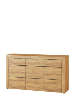 Camar Large Oak Effect 3 Drawer Sideboard