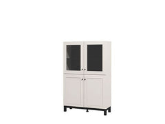 Cassio Cashmere Taupe Panelled Low Showcase Display Cabinet