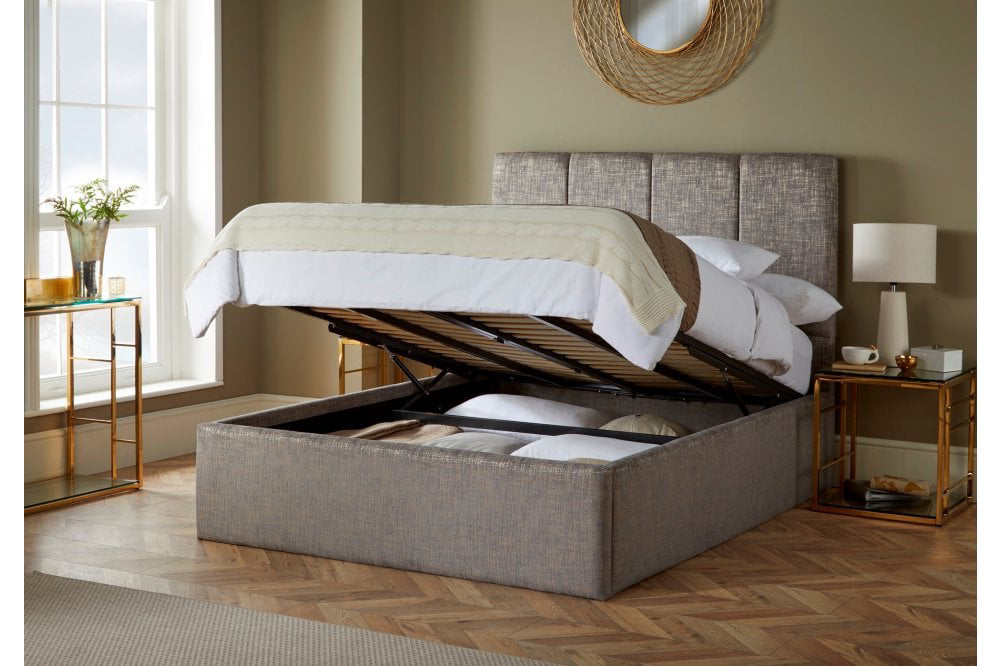 Munich Bed Frame With Ottoman Gas Lift Storage Option Low End