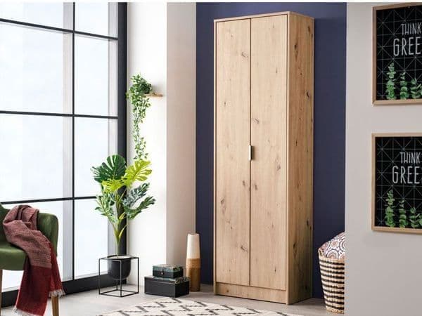 Cotswold Oak Effect Tall Multipurpose Shoe Storage Cupboard