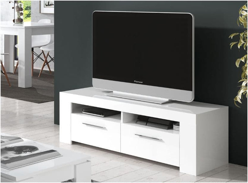 Curro Artic White TV Cabinet Entertainment Unit