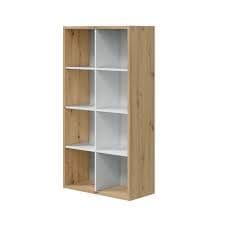 Danso Artic White and Oak Short Bookshelf Unit