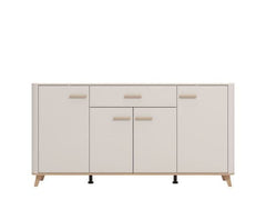 Dariqon Cashmere And Oak Effect 180cm 4 Door Sideboard