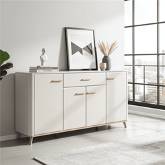 Dariqon Cashmere And Oak Effect 180cm 4 Door Sideboard