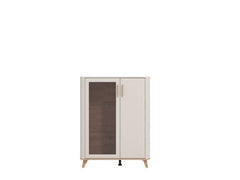 Dariqon Cashmere And Oak Effect Low 2 Door Display Cabinet